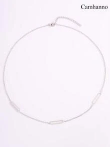 Camhanno 1 Piece Elegant Atmospheric Stainless Steel Hollow Necklace Is Suitable For Sending Girlfriends During The Holidays - Silver - View 2