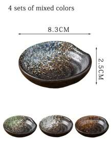 4/5pcs Ceramic Sauce Dishes, Various Colors And Shapes Available, Japanese Style Ceramic Condiment Dishes - Suitable For Soy Sauce, Vinegar, Hot Pot Dipping Sauce, Etc. - Kitchenware, Elegant Small Seasoning Bowls, Heat-Resistant, Suitable For Salad, Sushi, Fruit, Condiments, Appetizers, Suitable For Kitchen, Restaurant, Sushi Shop