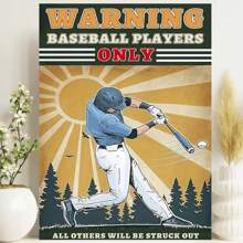 Framed Vintage Baseball Signs-Warning Baseball Players Only Sign
