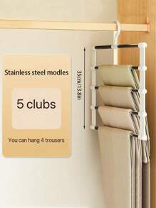 2pcs/1pc Magic Pants Rack - Foldable Jeans Hanger, Multi-Function Storage Rack For Pants, Scarves, Wardrobe Organization(The 5-Piece Set Of Auxiliary Hooks Is Not A Universal Model, Please Confirm Whether The Product Size Is Suitable Before Purchase;)