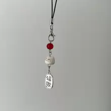 New Chinese Style Lucky Cute Ceramic Lucky Cat Metal Ornament For Mobile Phone Chain Pendant Gifts For Mother, Family, Friends, Birthday, Holiday Phone Charm
