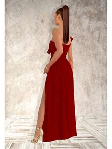 Women Maxi Dresses - 紅色 - 查看 2