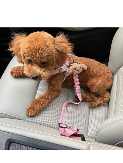 1 pezzo Cintura per auto per cani carina, cinghia intrecciata riflettente, guinzaglio retrattile elastico, nuovo guinzaglio per auto per animali domestici per gatti