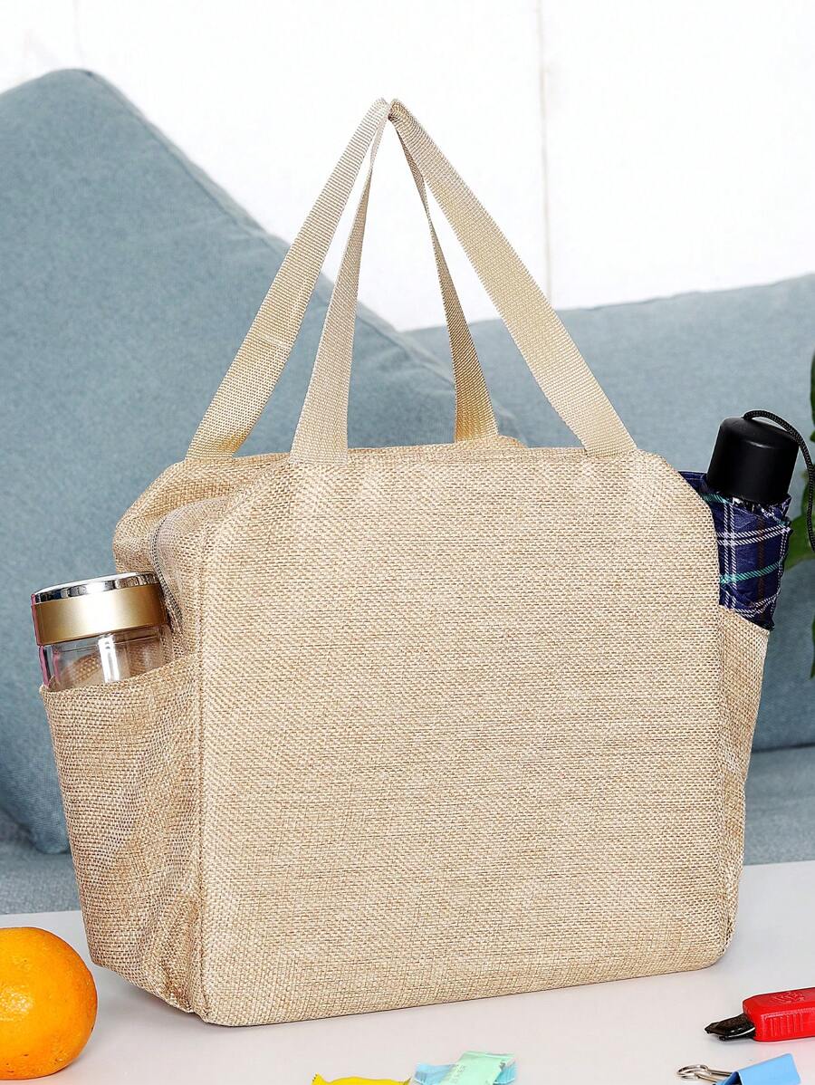 Fashion Tote Lunch Bag, Portable Lunch Bag, Casual Tote Bag And Bento Bag For Picnic Travel Suitable For Office, School And Travel - Perfect Teacher Gift - Multicolor - View 1