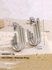 1 par de pendientes geométricos asimétricos en capas de acero inoxidable con líneas