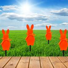 Easter Garden Stakes Cute Foam Bunny Outdoor Yard Signs Plant Pot Sticks For Outside Patio Lawn Decorations - 橘色 - 查看 4