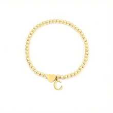 1pc Gold Jewelry Bracelets For Women Bubble Bead Letter Bracelet A-Z Personalized Name Jewelry Gift For Women