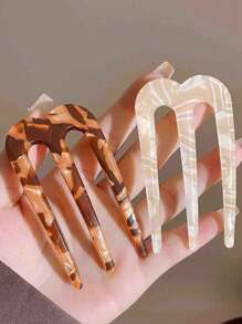 1/2 件装 蓬松发髻 发型制作器 发夹 U 型发夹 发饰 - 彩色 - 查看 3