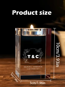 Custom Text Crystal Candle Holder, Personalized 3D Text Wedding Candle Holder, Gift For Her,Brunch-Ready - Multicolor - View 17