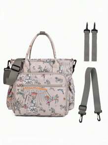 1 件牛津布手提尿布包，妈妈手提包带肩带，容量大，适合外出、旅行和日常使用