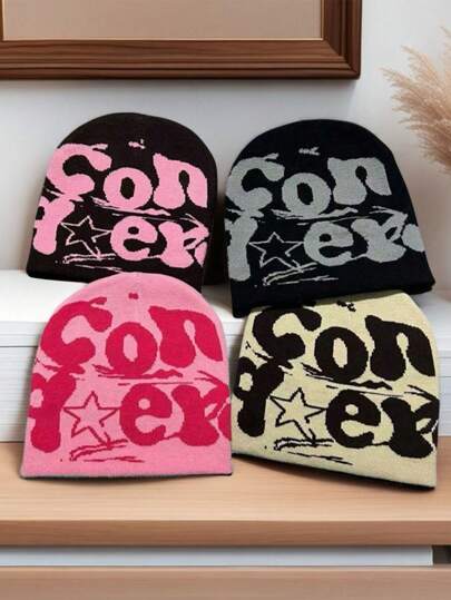 Unisex Graffiti Street Style Printed Knit Beanie Hat