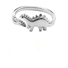 Personalisierter dicker Ring, Dinosaurier-Ring, modernes zierliches Jahrestags-Geschenk