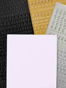 4/8pcs盒装烫金银色系列自粘手帐贴纸PET防水贴纸材质纸剪贴簿自粘贴纸