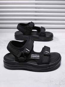 1 Pair Boys' Summer New Lightweight Soft-Sole Casual Sandals, Fashionable And Versatile Beach Shoes, Color Random - Black - View 11