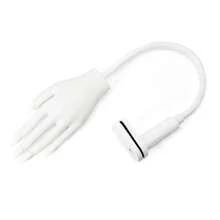 Silicone Nail Practice Hand Model, Bendable Flexible Fake Fingers Nail Art Training Tool, Replaceable Nail Tips