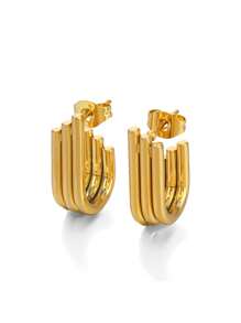 1 par de pendientes geométricos asimétricos en capas de acero inoxidable con líneas