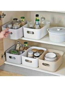 10个/5个白色收纳盒，桌面收纳盒，家用化妆品收纳盒，浴室厨房宿舍杂物零食收纳盒，厨房冰箱食物收纳盒，教室笔收纳盒，圣诞礼物