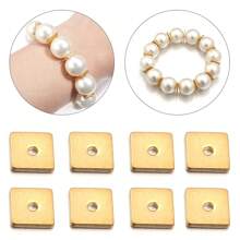 10pcs/50pcs/Pack Stainless Steel Square Beads, Fashion Jewelry Chain Link Spacer Beads For DIY Necklaces And Bracelets