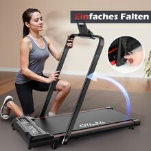 OYAJIA Walking Pad Laufband 120kg elektrisch Heimtrainer für Zuhause mit Neigung, Klappbares Elektrisches Laufband bis 12 km/h, Fernbedienung und App-Steuerung,Klappbar Heimtrainer Treadmill Faltbar Zuhause Jogging Heimtraining - Schwarz - Übersicht 7