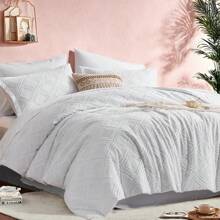 Modern King Size Comforter Set - Bedding Sets Queen/King 7 Pieces, Cute Bed In A Bag Bed Set With Comforter, Sheets, Pillowcases & Shams - White - View 2