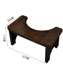 1PC Bamboo Toilet Stool Squat Adult,Portable Toilet Potty Stool,Constipate Helper Stool For Bathroom,Curved Build, Bump-Proof - Stool - View 11