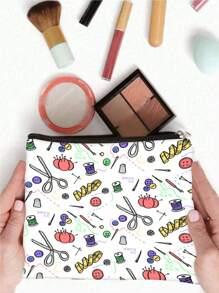 1pc Funny Sewing Machine Cosmetic Bag, Sewing Gift, Zipper Pouch, Travel Organizer Bag, Beauty Gift Set For Female Friends, Women Toiletry Makeup Bag Travel Essentials Travel Accessories Travel Must Haves