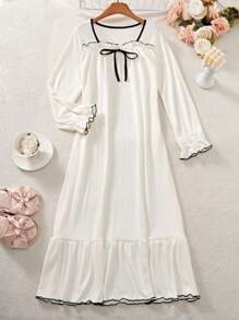 Standard Size Pullover Square Neck Loungewear Nightgown