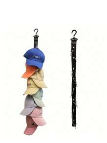 1-Piece Black 8-Clip Hat Organizer, Adjustable For Baseball Caps, Visors, Golf Hats, Etc., Individual Closet Door Hooks With 360° Swivel Hooks, Portable And Stylish Storage Solutions For Bedrooms And Closets