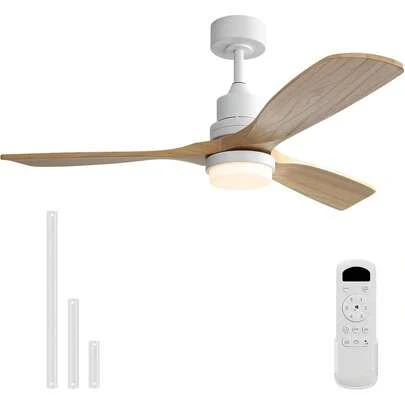  Sofucor 52-Inch Ceiling Fans With Lights And Remote Low Profile Ceiling Fan 3 Blades Wood Fan Farmhouse Ceiling Fan With 3 Downrods 6 Adjustable Wind Speeds