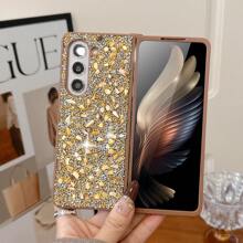 keshengtai 1 件闪光水钻手机壳适用于三星 Galaxy Z Fold 3/4/5/6/7 5G 防水防震防摔防刮 - 金色 - 查看 2