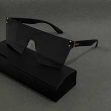 1 Stück rahmenlose, personalisierte Straßenmode Brille, monobloc europäischer und amerikanischer Stil, farbige Gläser, geeignet für den täglichen Lässig-Trag, Partys, Hip-Hop-Styling, Urlaubsgeschenke