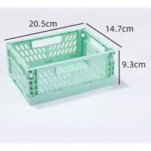 2pcs Mini Foldable Storage Basket, Collapsible PP Organizer Box For Kitchen, Bathroom, Office, Stationery, Notebook, Cosmetics Desk, Available In Multiple Colors, Desktop Organization Tool, Shelf Basket