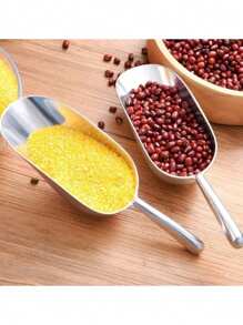 4-Size Aluminum Alloy Ice Shovel Scoop Multifunctional Grain Coffee Beans Bar Cube Scraper Measuring Spoon Kitchen Accessories