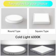 CANMEIJIA Đèn trần LED, Đèn tấm chiếu sáng gia đình, Đồ chiếu sáng trong nhà, Đèn âm trần LED, Đèn thả hiện đại tối giản, Đèn phòng tắm, 10W/20W/30W, Vuông/Tròn, Ánh sáng trắng, Lắp trần/âm trần, 110-265V, Thích hợp cho Phòng khách/Phòng ngủ/Phòng tắm/Bếp/Ban công/Phòng ăn/Hành lang/Cầu thang/Gác xép/Nhà kho/Cửa hàng/Sân/Ga ra/Sảnh/Phòng trẻ em/Lối vào. Chọn Kích thước Phù hợp Dựa trên Yêu cầu Sử dụng. - Đèn LED ốp trần - Xem 7