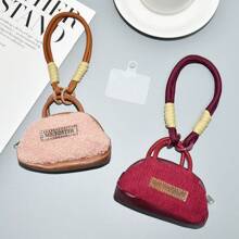 时尚优雅手持迷你包带肩带手机壳饰品零钱包毛绒收纳耳机架钥匙扣卡槽腕带可爱化妆包腕带