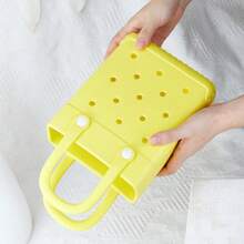 Yuxier Rubber Tote Bag Small Beach Bag Waterproof Outdoor Tote Bag Washable Tote Portable Travel Bag Open Handbag For Daily - Green - View 5