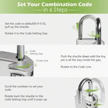 1 件密码锁，4 位数字密码挂锁，防水门锁，可重置密码锁，适用于储物柜、员工、围栏、健身房、箱子、工具箱、学校、门箱搭扣存储 - 彩色 - 查看 12
