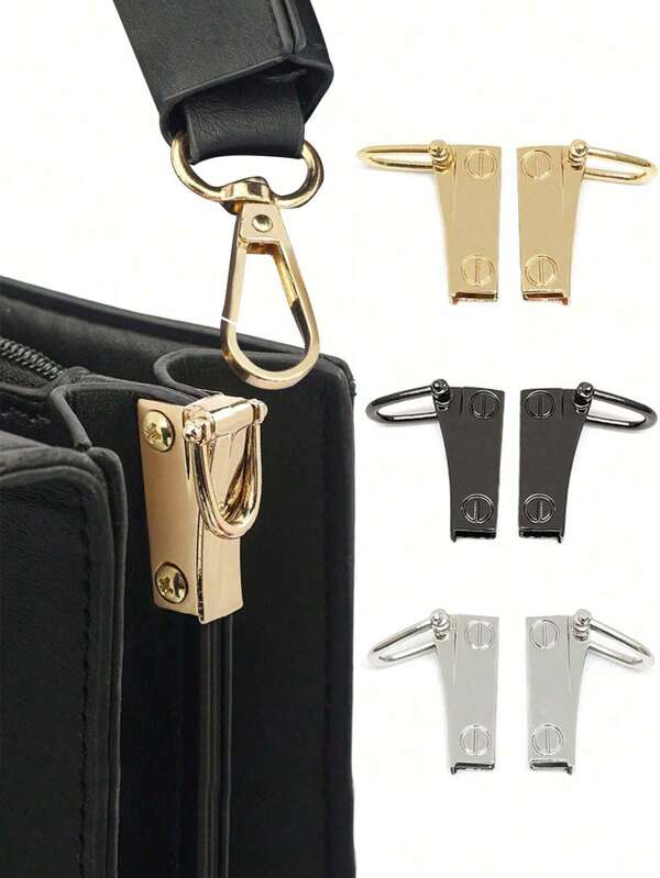 1Pair Bag Buckle Ring Accessories, Metal Buckle, Removable DIY Attachment Hardware With Screw Accessories For Bags & Phone Cases,Bag Accessories,Ring Bag Side Clip Buckles Diy Metal Double D Buckle Handbag Chain Handles Connector Bag Strap Hardware Accessories, For Leathercraft And DIY Decoration Accessories,Mobile Phone Case Buckle, Jewelry Box Handle, Decorative Nail, Belt Ring & Buckle Gun