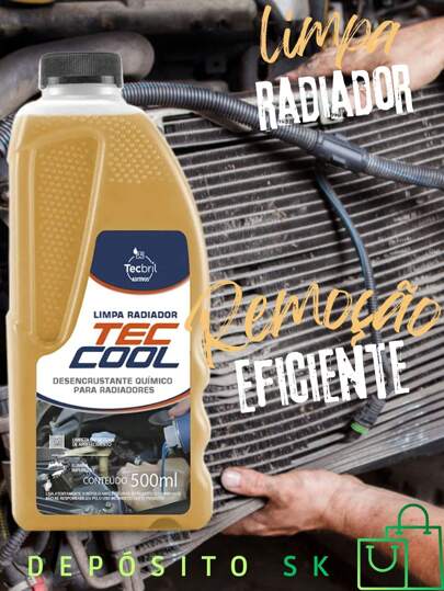Limpa Radiador Tec Cool 500ml Desincrustante para Radiadores Evita O Aquecimento Do Motor Contribui Para Eficiência Do Motor