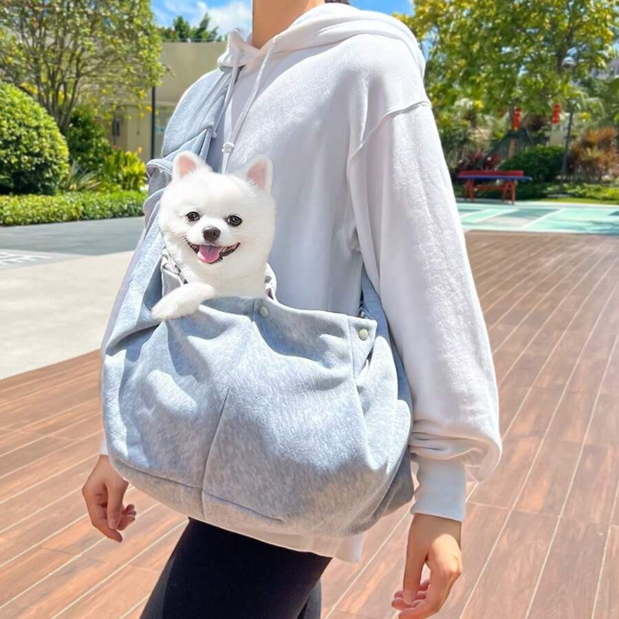 Bolso bandolera para mascotas de 7,5 kg, transportín para gatos, mochila transportadora para perros, nuevo bolso bandolera para mascotas, bolso grande para perros pequeños, bolso bandolera transpirable para gatos, combo de mochila y correa automática de 5 m para mascotas de menos de 7,5 kg, color gris
