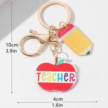 Creative Fashion Back To School Theme Pencil, Blackboard, Book Acrylic Keychain, Casual School Style Pencil With A+ Notebook Flat Acrylic Keyring Accessory, Suitable For Daily Bag And Car Key Use Car Accessories Bag Charm Letter Cute Goth Y2k