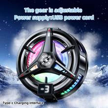1 pieza Ventilador de refrigeración para teléfono con enfriamiento de semiconductores negro, con pantalla digital, adsorción magnética, compatible con teléfonos Android e iOS, tabletas, juegos, transmisión en vivo, luces RGB, tecnología de enfriamiento de 5V 3A con clip para accesorios de juegos e-sports con silencio