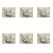 A Set Of 4pcs Of Spring And Summer Flowers, Table Placemats, The Pattern Is Composed Of Blue Flowers, With A Size Of 12 * 18 Inches, Heat-Resistant, Suitable For Household Placemats - White - View 13
