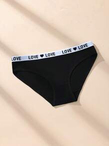 5pcs/Pack Black Classic Low Rise Letter Jacquard Women Seamless Briefs - Black - View 7