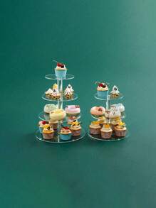 Three Tier/12 Tier Cake Display Stand, Multi-Tier Round Dessert Cake Display Stand Cake Decoration Cupcake Stand Acrylic Black And White Clear Round Multi-Tier Ring Jewelry Display Stand