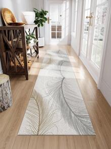 1pc Bohemian Style Long Runner Rug, 850g/㎡ Crystal Velvet, Living Room/Bedroom Luxury Retro Abstract Carpet, Anti-Slip, Easy Care Bedside Rug, Coffee Table Mat