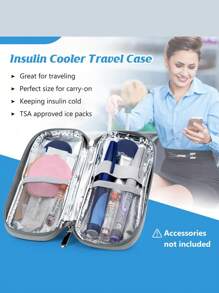 Insulin Cold Storage Travel Bag - Diabetes Cold Storage Travel Bag, Portable Medication Box For Insulin Pens And Medications, Includes 2 Ice Packs - Blue - View 2