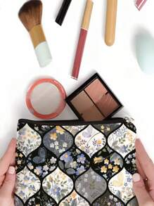 Adorable Owl Print Cosmetic Organizer - Lightweight & Portable Travel Bag For Makeup, Toiletries, Phone & Pencils - Durable, Stylish & Multi-Purpose, Perfect Party Gift - Army Green - View 5