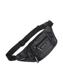 1pc Large-Capacity Men's Stylish Waterproof Waist Bag, Multi-Functional, Wear-Resistant, Multi-Compartment Waist Bag, With Adjustable Strap, Zipper Closure, Perfect For Sports, Fitness, Travel, Business And Daily Commute