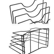 1pc Iron Pot Lid Rack, Multi-Layer Storage Shelf For Pot Lids, Cutting Boards, Kitchen Storage, Drain Rack, Multifunctional Wall-Mounted Organizer No-Drill